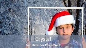  Presentation with new years - Amazing theme having handsome-boy-in-red-santa backdrop and a seafoam green colored foreground