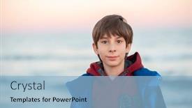  Presentation with winter - Theme having handsome-boy-posing background and a light blue colored foreground