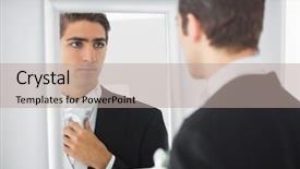  Presentation with mirror - Colorful presentation theme enhanced with handsome bridegroom looking in mirror backdrop and a mint green colored foreground