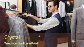  Presentation with classic - Slide set consisting of handsome-brunet-man-in-elegant background and a  colored foreground