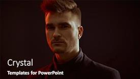  Presentation with black art - Presentation theme enhanced with handsome-brutal-man-posing background and a black colored foreground