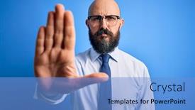  Presentation with blue business - Amazing slide set having handsome-business-bald-man backdrop and a light blue colored foreground