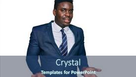  Presentation with black business - PPT theme with handsome-business-black-man-wearing background and a ocean colored foreground