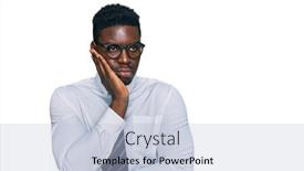  Presentation with black business - PPT theme with handsome-business-black-man-wearing background and a  colored foreground