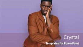  Presentation with leather bag - Colorful slides enhanced with handsome-business-black-man-wearing backdrop and a tawny brown colored foreground