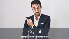  Presentation with forefinger - Theme with handsome-business-hispanic-man-standing background and a dark gray colored foreground