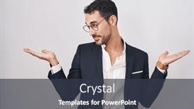  Presentation with comparison - Presentation theme having handsome-business-hispanic-man-standing background and a tawny brown colored foreground