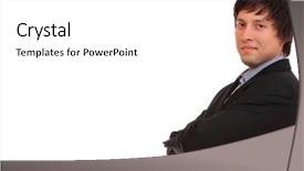  Presentation with lean - Slides featuring handsome business man - isolated over a white background - make him lean against anything you background and a white colored foreground