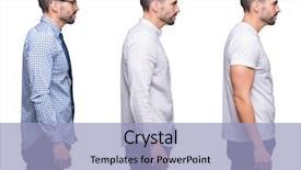  Presentation with business profile - Beautiful theme featuring handsome business man over white backdrop and a  colored foreground