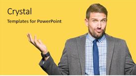  Presentation with man in suit and tie - Theme with handsome business man wearing suit background and a yellow colored foreground