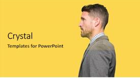  Presentation with business profile - PPT theme with handsome business man wearing suit background and a  colored foreground