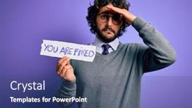  Presentation with purple business - Colorful presentation enhanced with handsome-business-man-with-beard backdrop and a ocean colored foreground