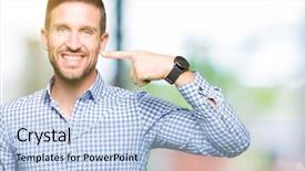  Presentation with blue business - Slide set consisting of handsome business man with blue background and a  colored foreground