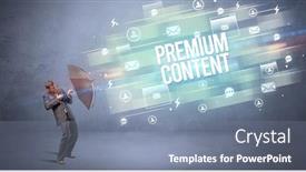  Presentation with defending - Slide deck having handsome-businessman-defending-with-umbrella background and a seafoam green colored foreground