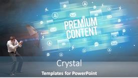  Presentation with defending - Presentation design featuring handsome-businessman-defending-with-umbrella background and a teal colored foreground