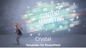  Presentation with defending - Presentation design consisting of handsome-businessman-defending-with-umbrella background and a seafoam green colored foreground