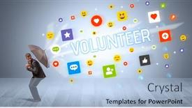  Presentation with defending - Colorful slide set enhanced with handsome-businessman-defending-with-umbrella backdrop and a light blue colored foreground