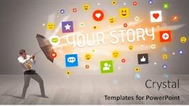  Presentation with defending - Slide deck consisting of handsome-businessman-defending-with-umbrella background and a mint green colored foreground