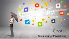  Presentation with defending - PPT theme with handsome-businessman-defending-with-umbrella background and a light gray colored foreground