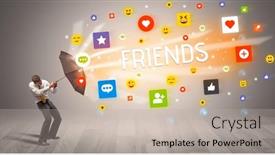  Presentation with defending - Theme having handsome-businessman-defending-with-umbrella background and a mint green colored foreground