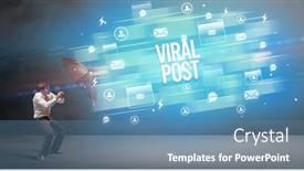  Presentation with viral - Audience pleasing PPT theme consisting of handsome-businessman-defending-with-umbrella backdrop and a teal colored foreground