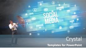  Presentation with defending - Slide deck featuring handsome-businessman-defending-with-umbrella background and a teal colored foreground