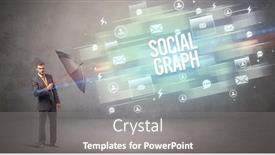  Presentation with defending - Theme consisting of handsome-businessman-defending-with-umbrella background and a gray colored foreground