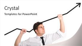  Presentation with white gold picture of wedding - Cool new slide deck with handsome businessman holding an arrow backdrop and a white colored foreground