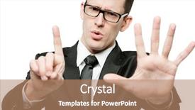  Presentation with black men in suit - Slide deck with handsome businessman in black suit background and a coral colored foreground