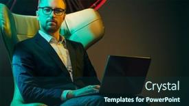  Presentation with modern elegant - Amazing presentation having handsome-businessman-in-elegant-suit backdrop and a ocean colored foreground