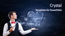  Presentation with smoking ban - Audience pleasing PPT theme consisting of handsome businessman in fumes smoking backdrop and a navy blue colored foreground