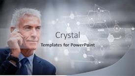  Presentation with office - PPT theme having handsome-businessman-in-office-mixed background and a  colored foreground