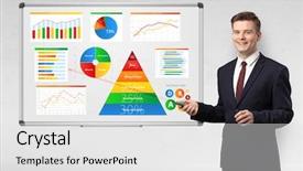  Presentation with health - PPT layouts consisting of handsome businessman presenting health reports background and a white colored foreground