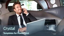  Presentation with luxury car - Beautiful slides featuring handsome businessman sitting in luxury backdrop and a ocean colored foreground