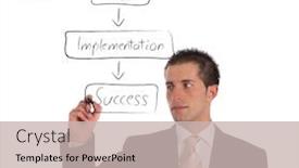  Presentation with sketching - Presentation enhanced with handsome businessman sketching a business concept all on white background background and a soft green colored foreground