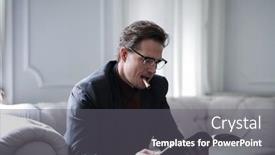  Presentation with cigar - PPT layouts enhanced with handsome-businessman-smoking-a-cigar background and a gray colored foreground