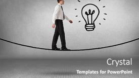  Presentation with stepping - Presentation design with handsome businessman stepping against grey room background and a gray colored foreground