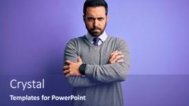  Presentation with beard - Slides enhanced with handsome-businessman-with-beard-wearing background and a ocean colored foreground