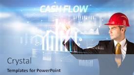  Presentation with drawing architecture - Slide set with handsome-businessman-with-helmet-drawing background and a light blue colored foreground