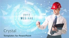  Presentation with free herbarium - Slide set featuring handsome-businessman-with-helmet-drawing background and a light blue colored foreground