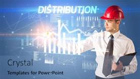  Presentation with drawing architecture - Cool new slide deck with handsome-businessman-with-helmet-drawing backdrop and a light blue colored foreground