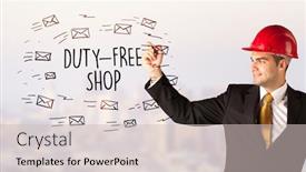  Presentation with free - Presentation theme consisting of handsome-businessman-with-helmet-drawing background and a soft green colored foreground