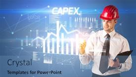  Presentation with drawing architecture - Colorful presentation design enhanced with handsome-businessman-with-helmet-drawing backdrop and a teal colored foreground