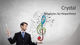  Presentation with abstract paint brush texture art - Amazing presentation theme having handsome businessman with paint brush backdrop and a light gray colored foreground