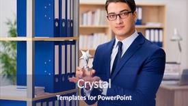  Presentation with star award - Amazing slide set having handsome businessman with star award backdrop and a navy blue colored foreground