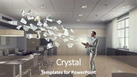  Presentation with busy - Audience pleasing presentation theme consisting of handsome-busy-businessman-making-notes backdrop and a gray colored foreground