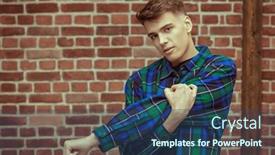  Presentation with emotions - Theme with handsome-calm-young-man background and a ocean colored foreground