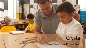  Presentation with teaching - Beautiful theme featuring handsome caucasian male teacher teaching backdrop and a coral colored foreground
