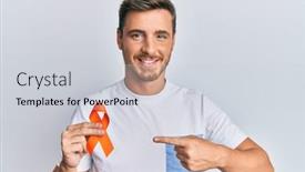  Presentation with awareness - Slide deck enhanced with handsome-caucasian-man-holding-awareness background and a light gray colored foreground