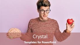  Presentation with brain - Amazing slide deck having handsome-caucasian-man-holding-brain backdrop and a coral colored foreground